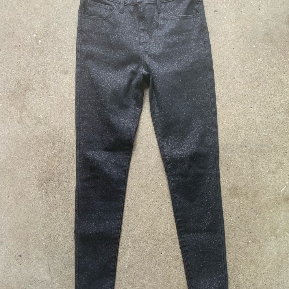 Levi's Premium 720 super skinny black glam sparkle glitter jeans size 27